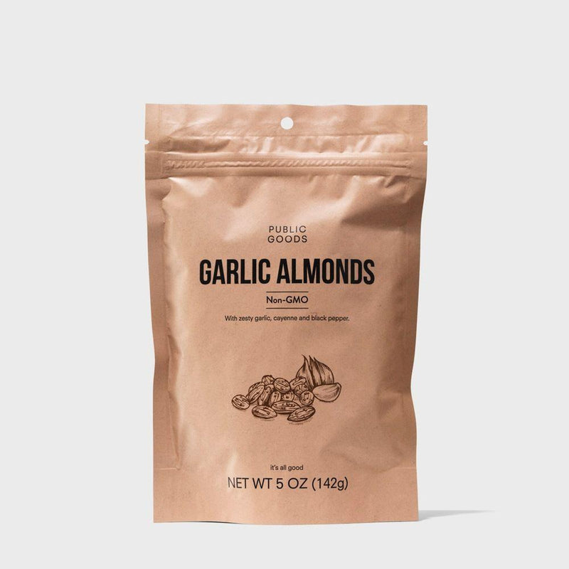 Public Goods Spicy Garlic Almonds | All Natural Garlic Flavor With A Kick