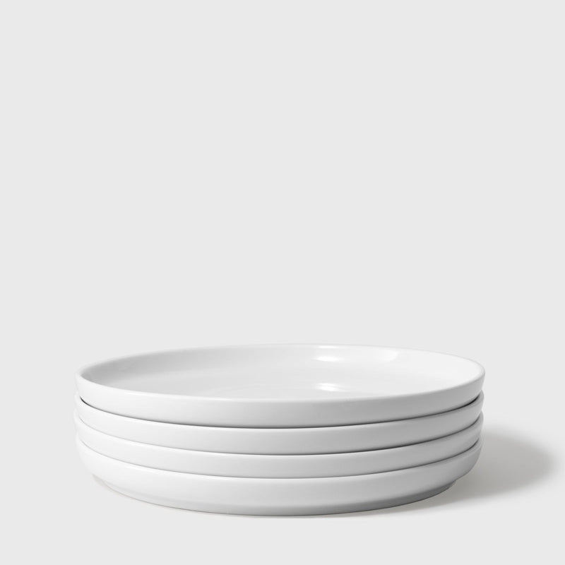 Public Goods White Ceramic Luncheon Plates (Set of 4) | High Fired Porcelain With a Modern Look