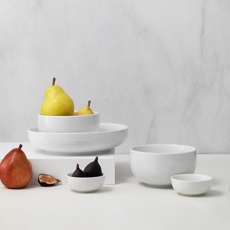 Public Goods Small White Ceramic Bowls (Set of 4) | Made from High-Fire Porcelain | 