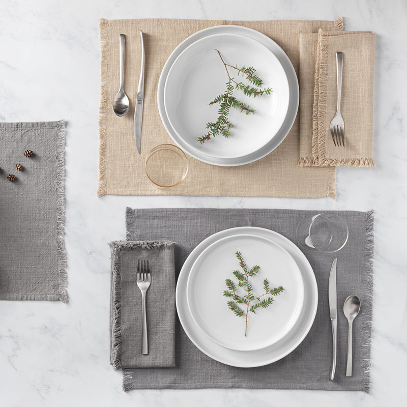 Public Goods Organic Cotton Khaki Napkins (Set of 4) | Cloth Dinner Napkins for the Table