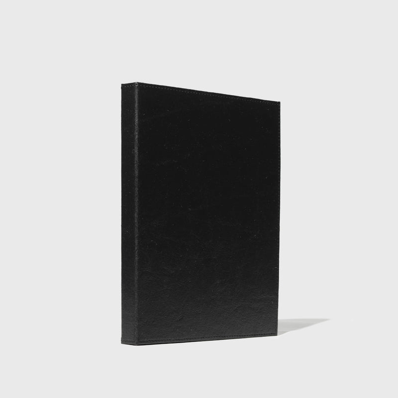 Public Goods Black Unlined Vegan Leather Notebook (8.5" x 11") | Plant Based Leather & Recycled Cotton Sheets