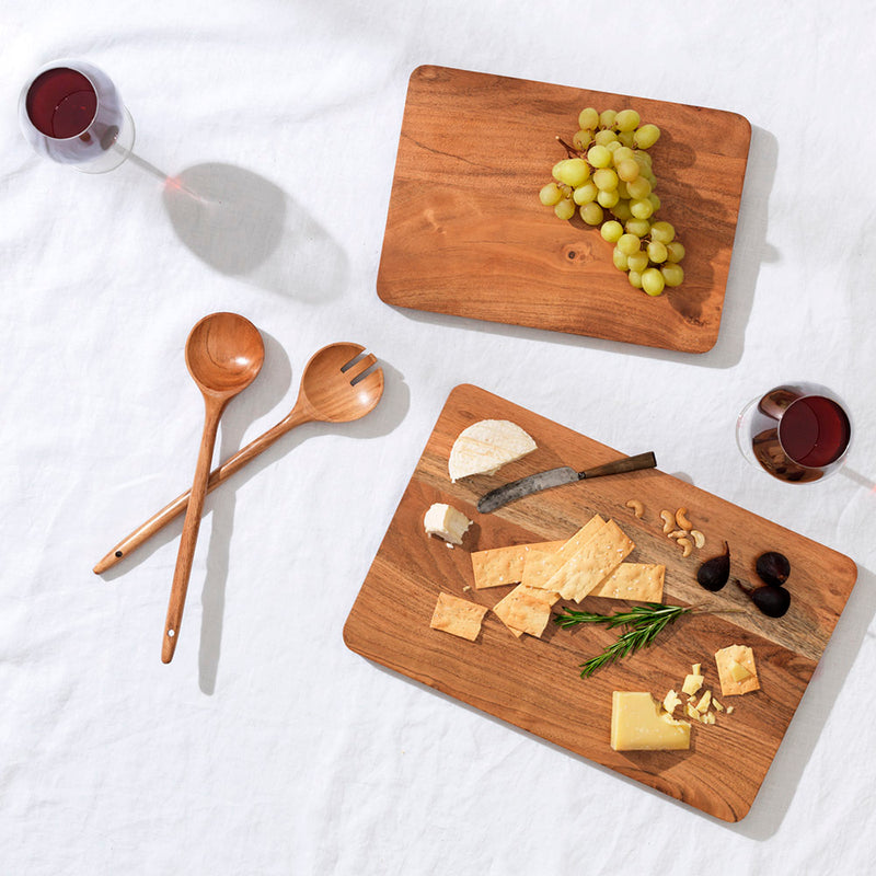 Public Goods Large Acacia Wood Serving Board (17.5" x 11.5") | Perfect for Cheese & other Foods