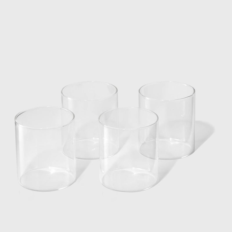 Public Goods Rocks Glasses (Set of 4) | Simple & Modern Lowball Set Made from Borosilicate Glass | Whiskey Glasses