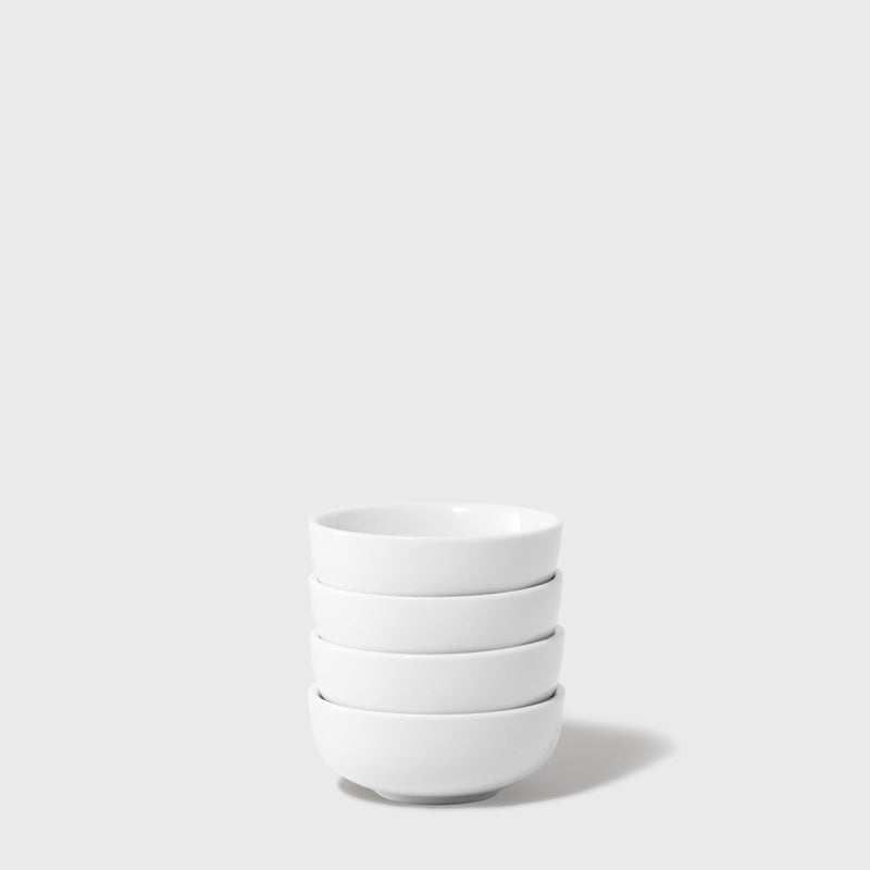 Public Goods Small White Ceramic Bowls (Set of 4) | Made from High-Fire Porcelain | 