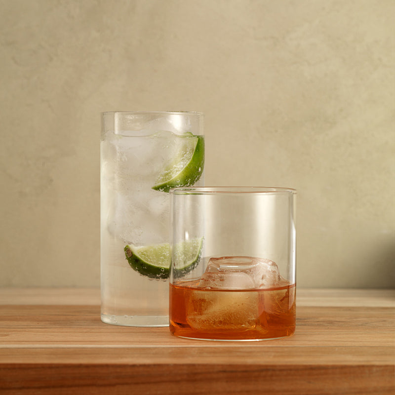 Public Goods 16 oz Glass Tumblers (Set of 4) | Simple & Modern Design Made from Borosilicate Glass