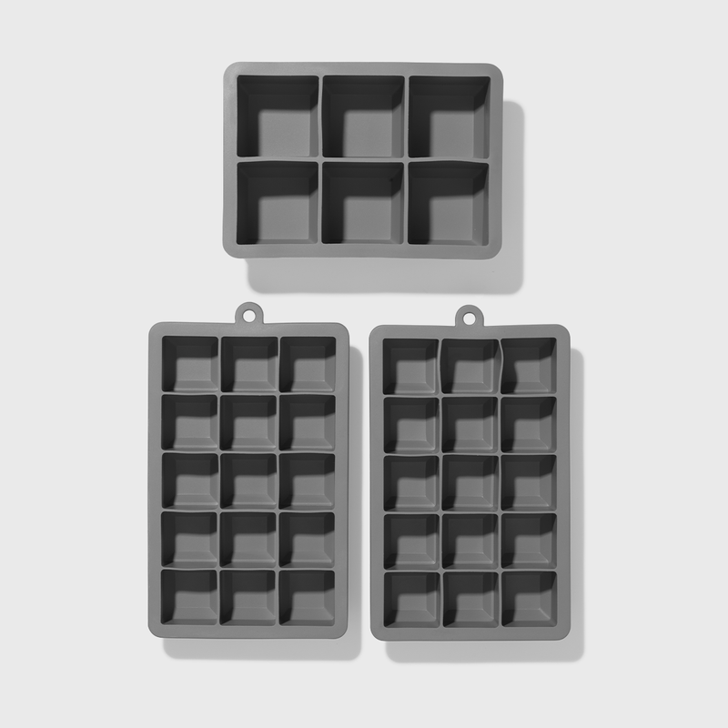 Public Goods Silicone Ice Cube Trays (Set of 3) | One Large & Two Small Food Grade Silicone Trays